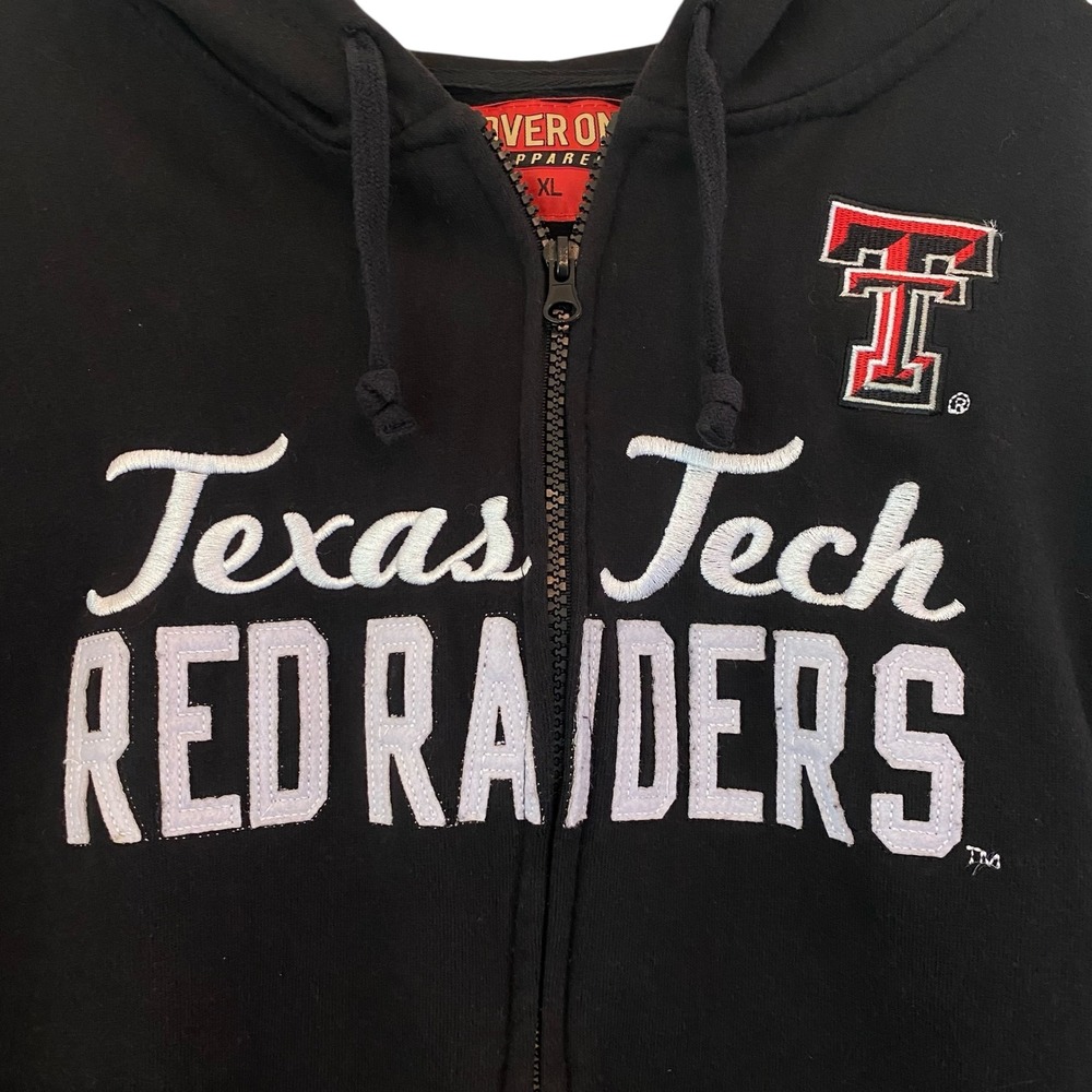 Texas Tech Red Raiders Hoodie Full Zip Cover One Black XL NCAA Kids Unisex - Picture 6 of 14
